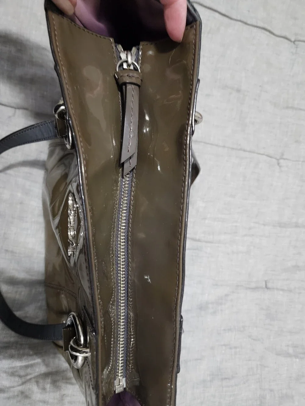 Coach Gallery East West Tote in Olive Green